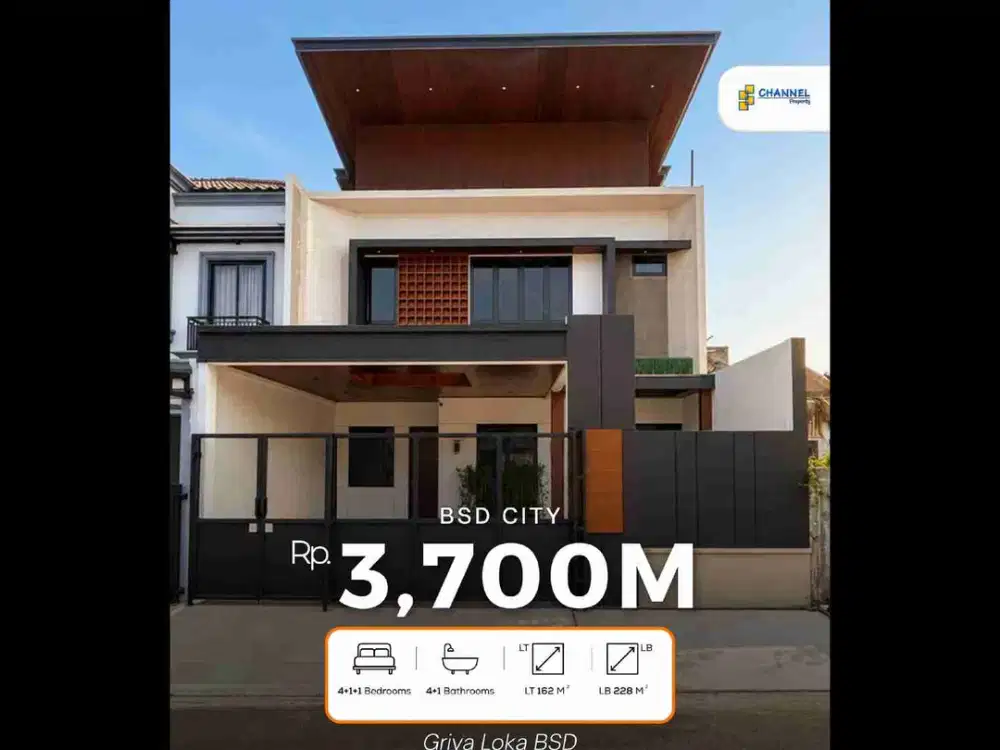 JUAL Rumah Modern 2 Lantai Surat SHM di BSD Griya Loka, Vn Dw
