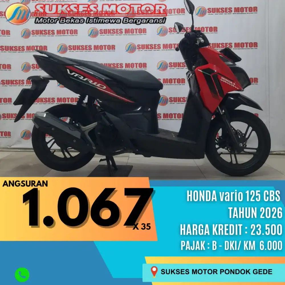 Honda Vario 125 tahun 2026 angsuran cum 1.067