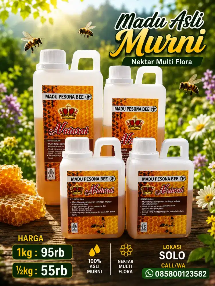 Madu Asli Murni Natural Multi flora Solo