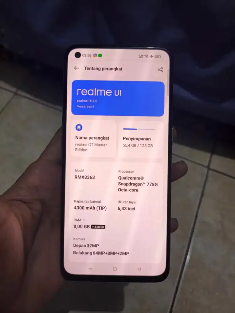 realme gt master edition 8/128 wifi only.