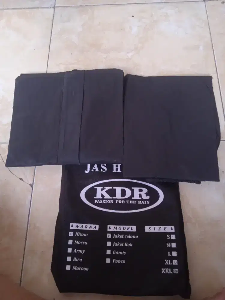 Jas hujan KDR size XL baru bahan PVC tebal poris cipondoh
