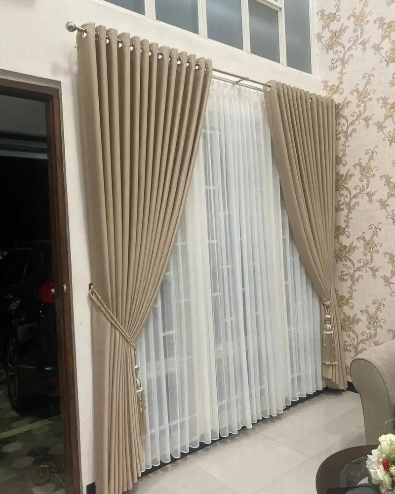 Gorden Vertikal/Vertical Blinds Roll/Roller Krey Wallpaper Dinding 3D