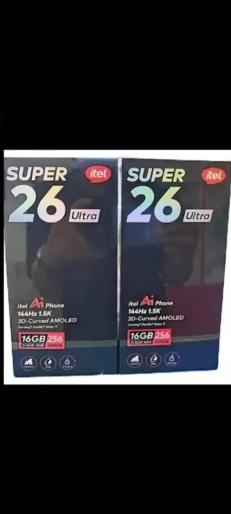 Itel super S26 ultra 256gb ram 8gb dan8/128 layar lengkung resmi
