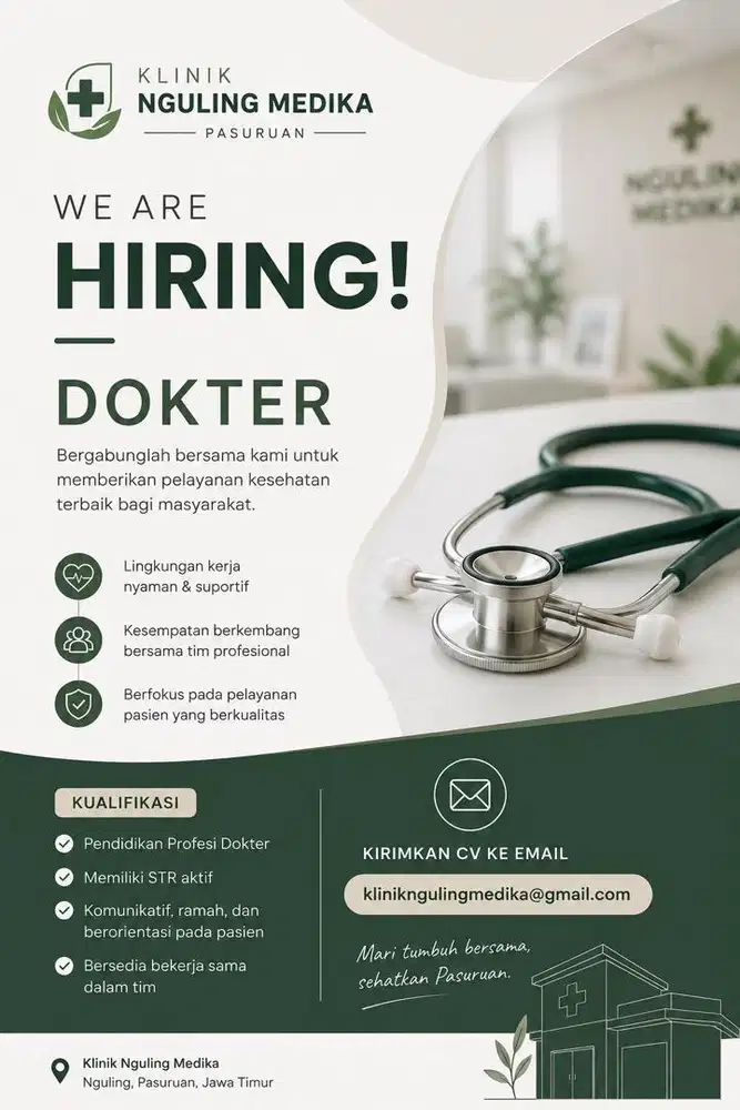 LOWONGAN DOKTER UMUM – KLINIK NGULING MEDIKA
