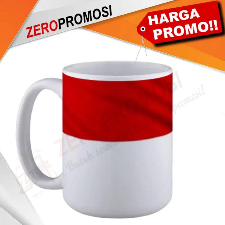 Souvenir Mug Merah Putih Custom Logo untuk Acara 17 Agustus dan Promos