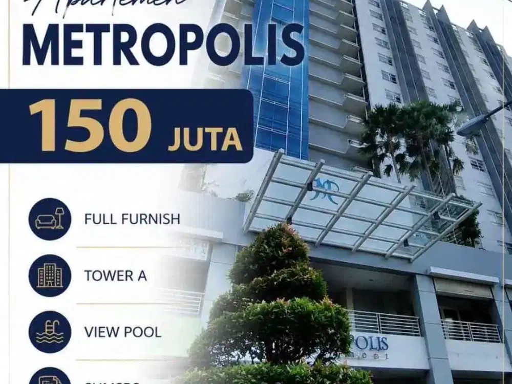Termurah‼150 Juta Apartemen Metropolis sudah SHMSRS