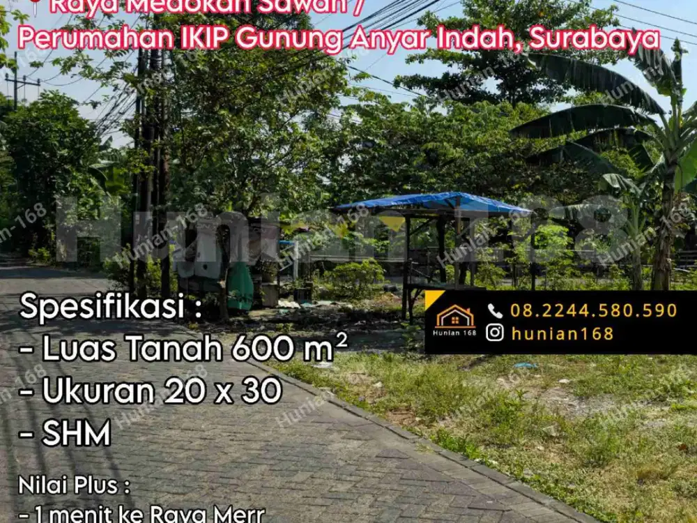 Jual Tanah Kavling Rumah Perumahan Raya Rungkut Madya Asri Timur Medokan Sawah Merr Ayu IKIP Gunung Anyar Indah Medayu Surabaya Timur