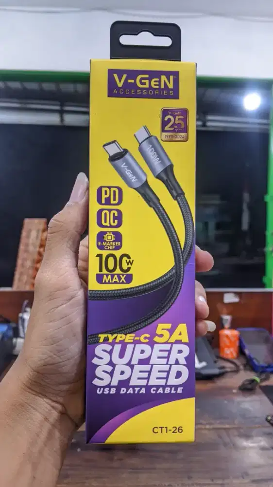 KABEL DATA TYPE-C TO TYPE-C V-GEN CT1-26