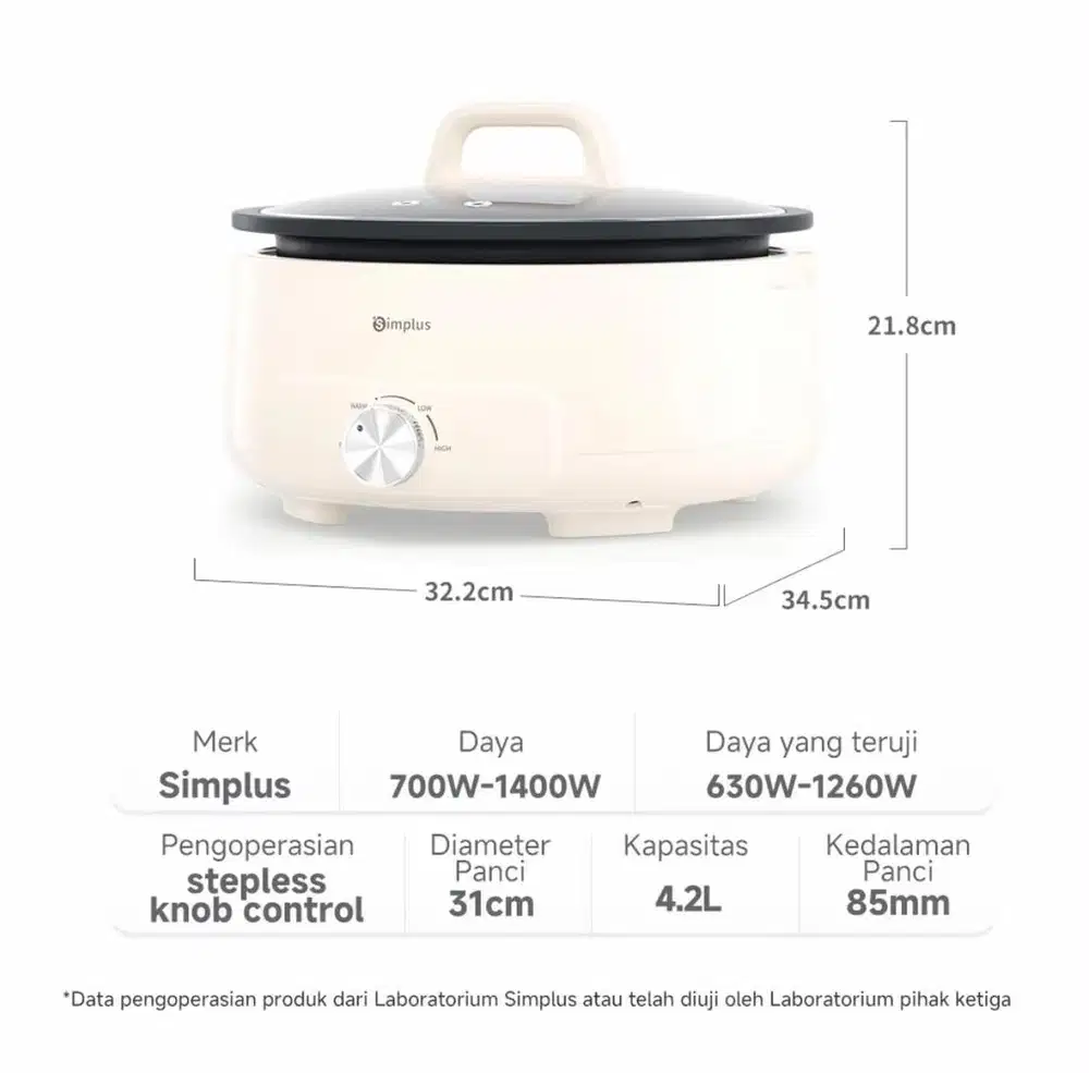 Simplus Panci Listrik 4,2L Anti