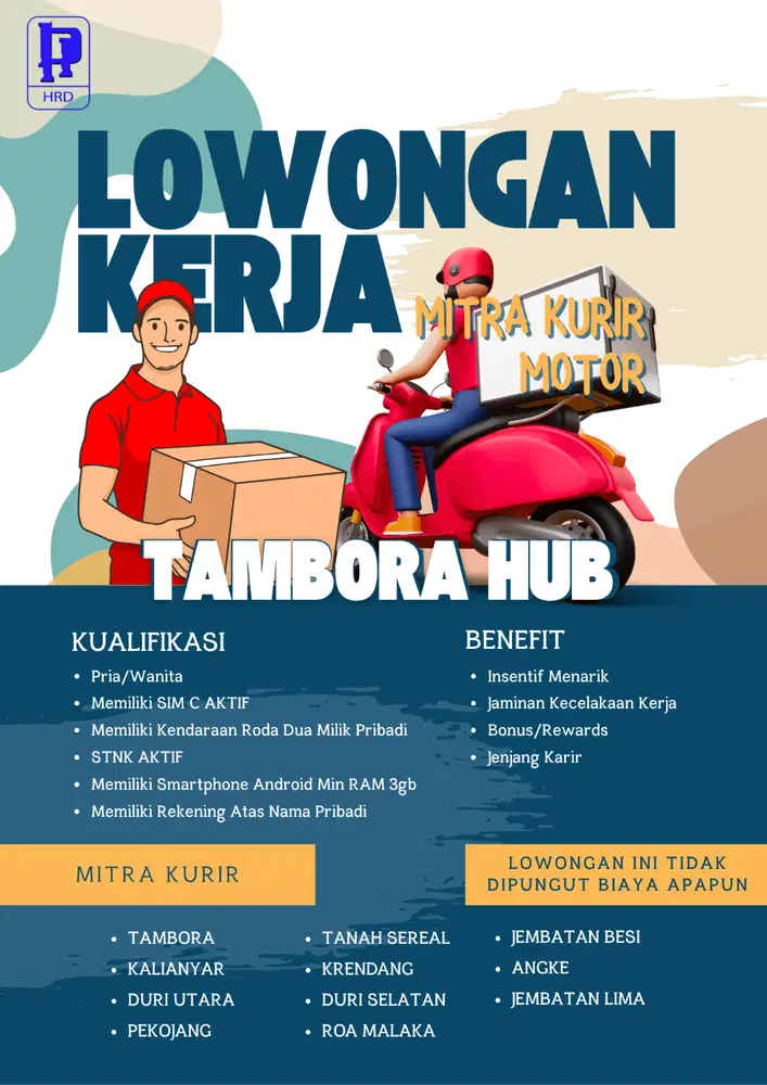 Dibutuhkan Mitra Kurir Area Jakarta Pusat