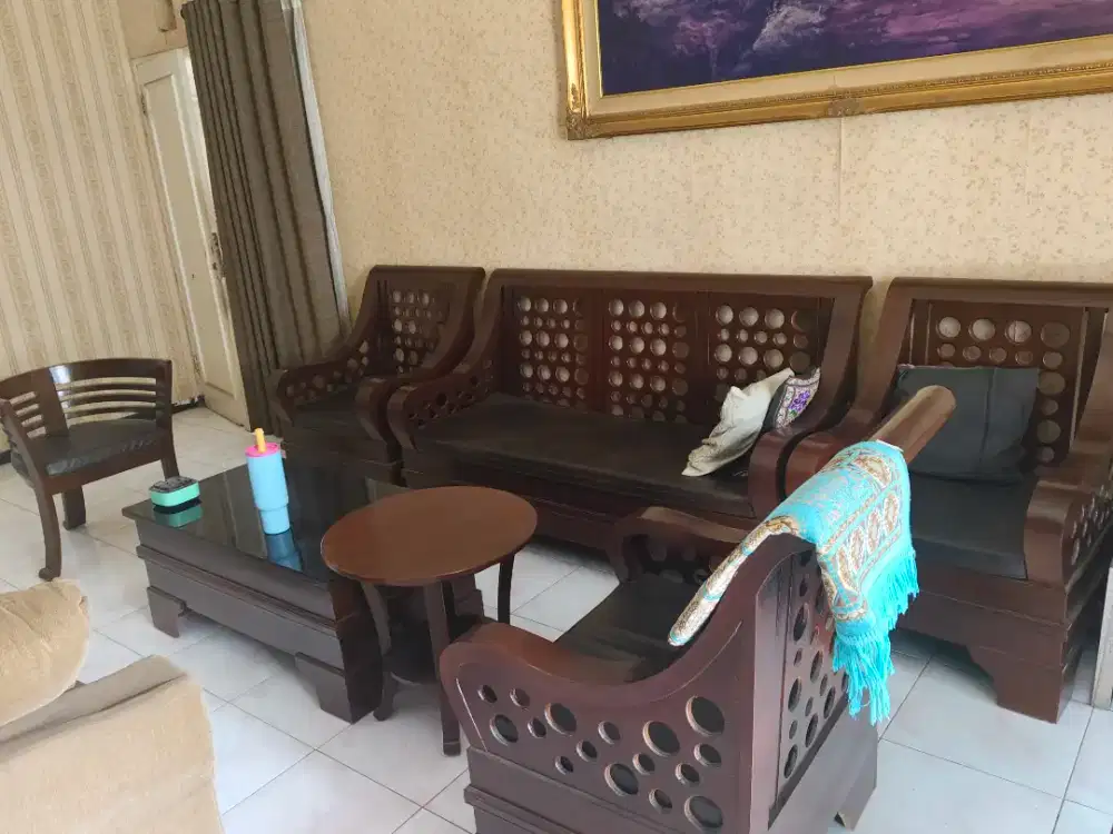 KURSI MEJA SET KAYU JATI