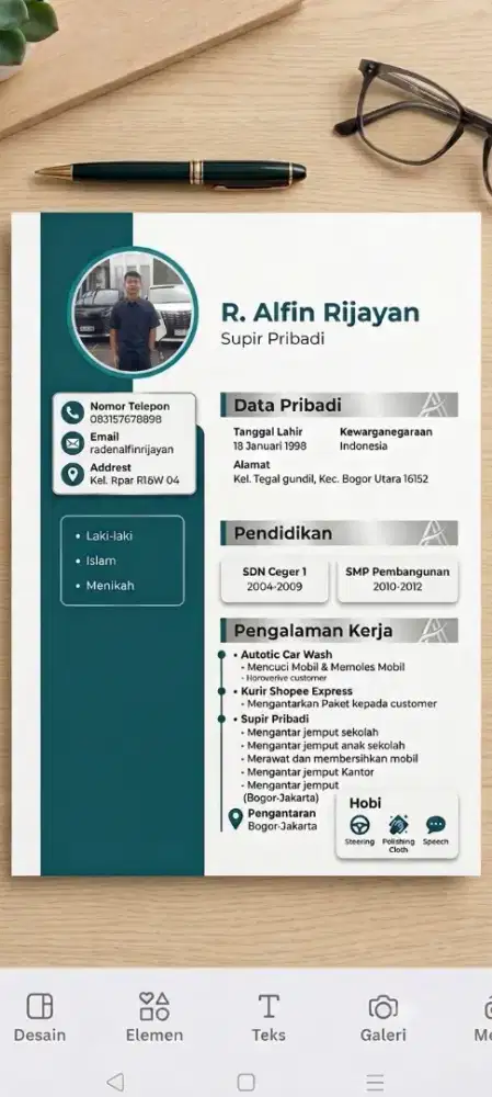 Mencari pekerjaan sebagai driver/ apah saja
