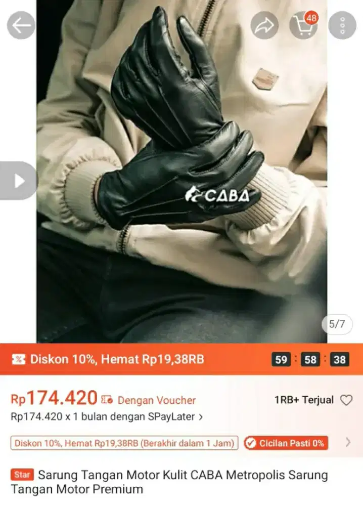 Sarung Tangan Kulit 100% size M