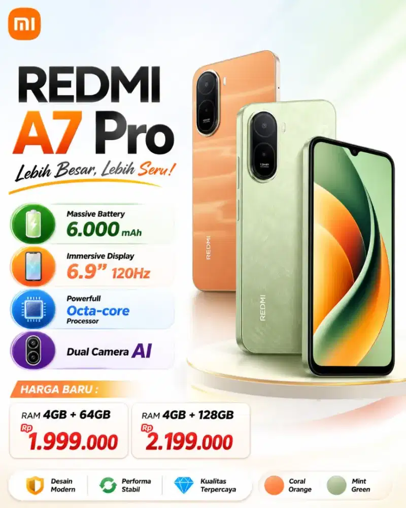 REDMI A7 PRO 4/64 GARANSI RESMI 1 TAHUN