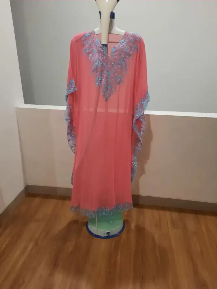 Dress warna pink biru toska cantik