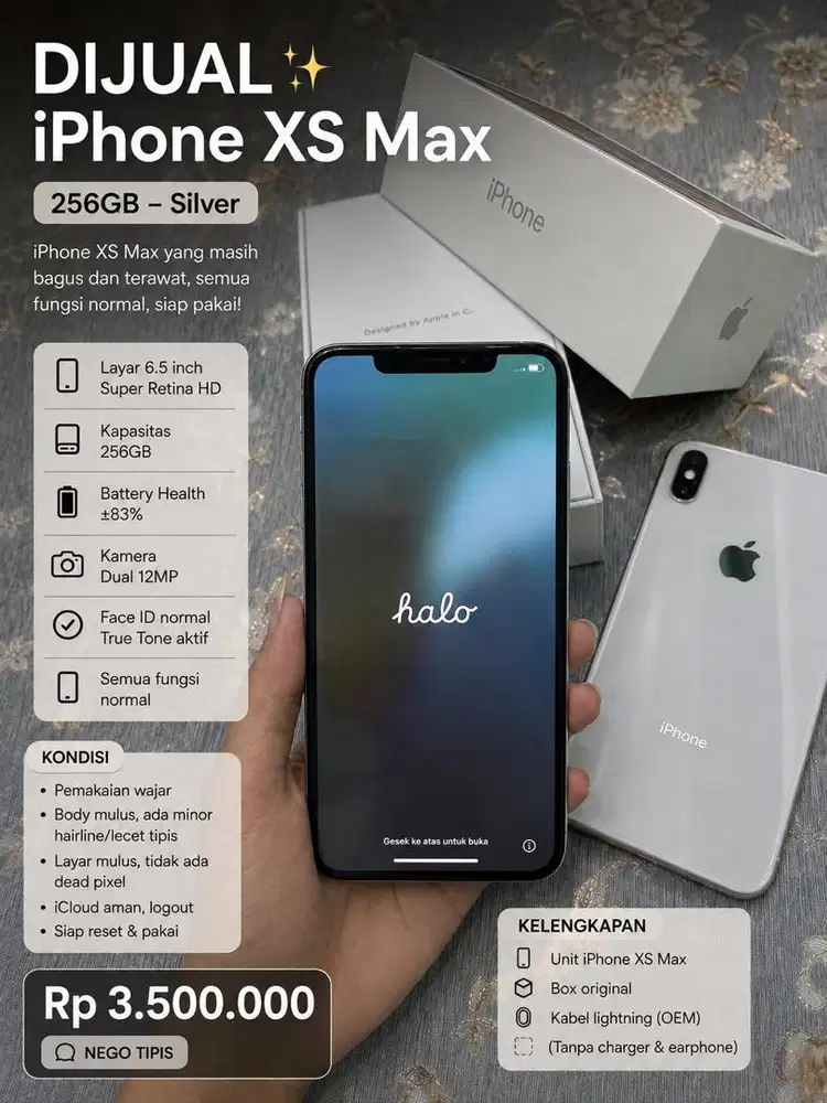 FOR SALE ~ iPhone XS Max Putih 256gb