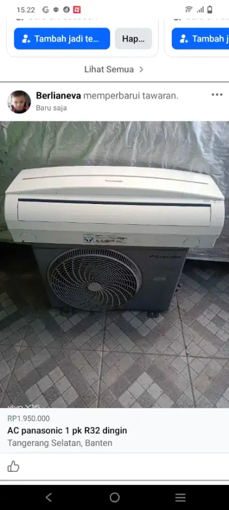 AC Panasonic 1 pk R32 dingin