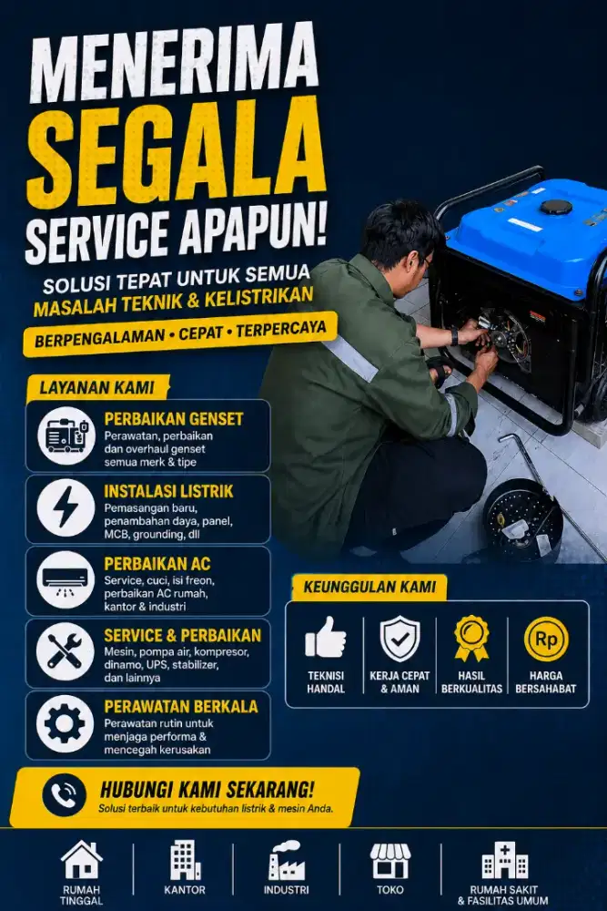 SERVICE GENSET - AC - LISTRIK 24 JAM