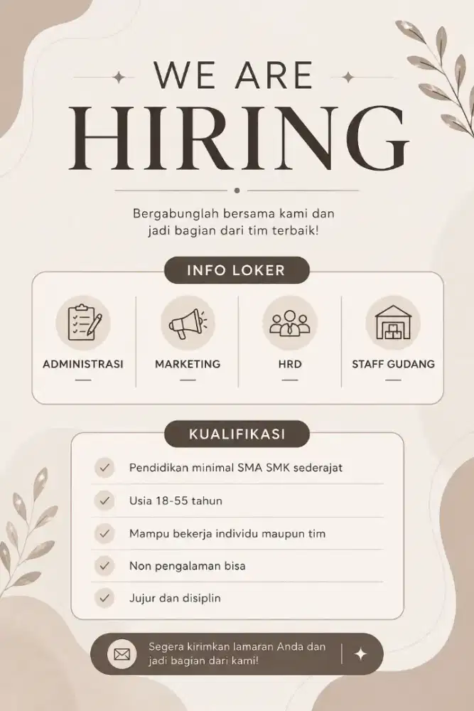 INFO LOKER BANDUNG RAYA