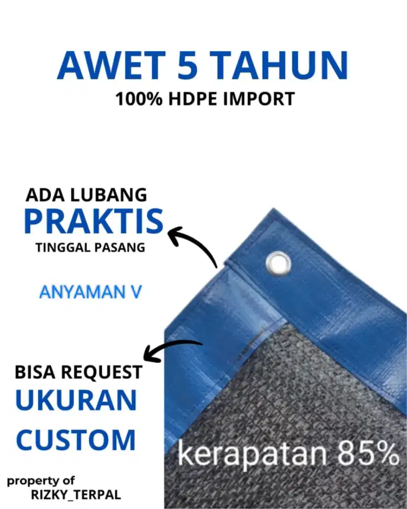 PARANET KUALITAS IMPORT FULL HDPE KERAPATAN 85%