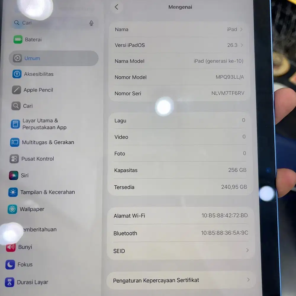 Apple ipad 10 inter 256 fullset original wifi only