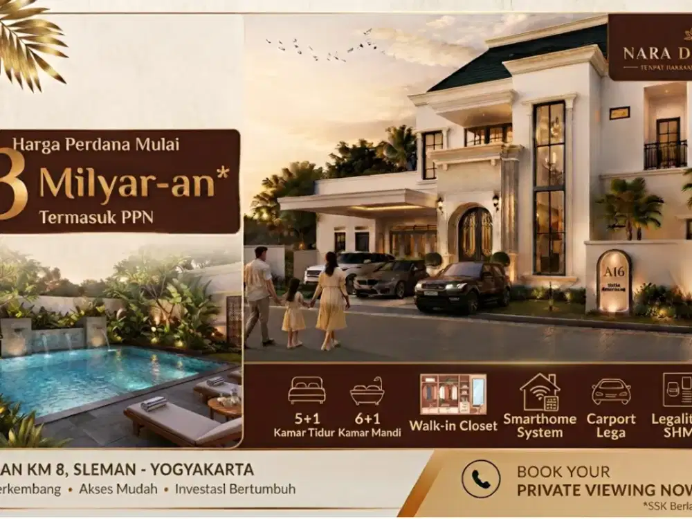 Rumah Super Mewah 2 Lantai Bonus Private Pool Potongan 200 Juta