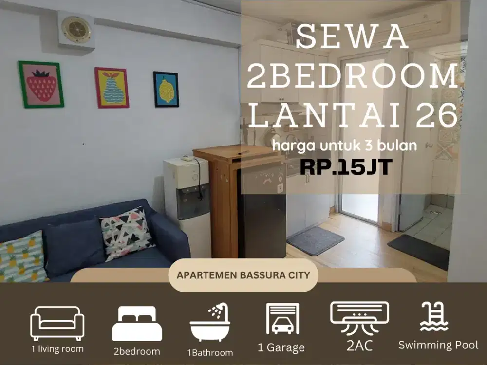 Disewakan 2kamar full furnish atas mall apartemen bassura city