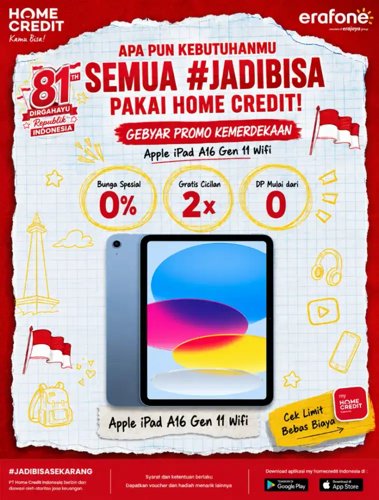 PROMO KREDIT APPLE IPAD A16 GEN 11 WIFI TERMURAH SEKOTA PALEMBANG