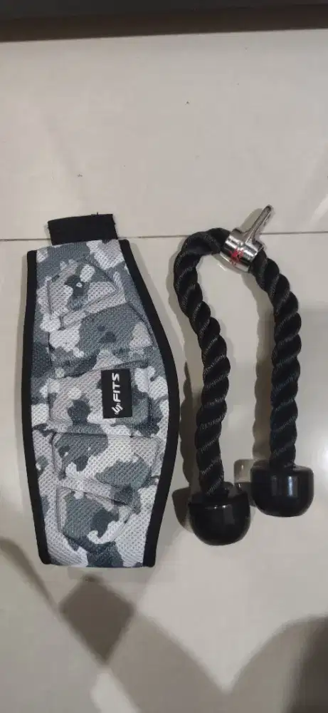 Triceps rope tali gym dan belt gym sabuk gym