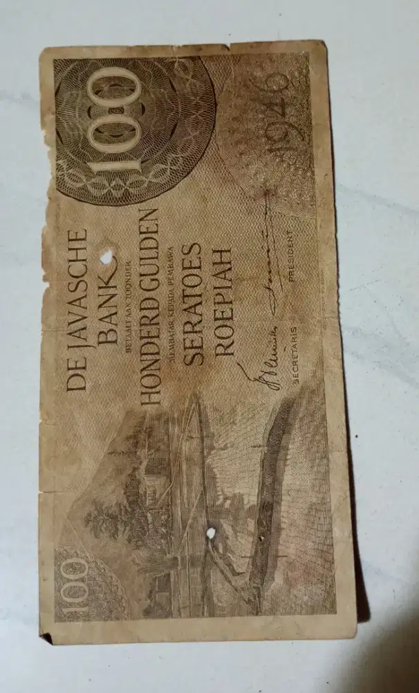 Di jual uang kuno 100 Gulden Federal thn 1946