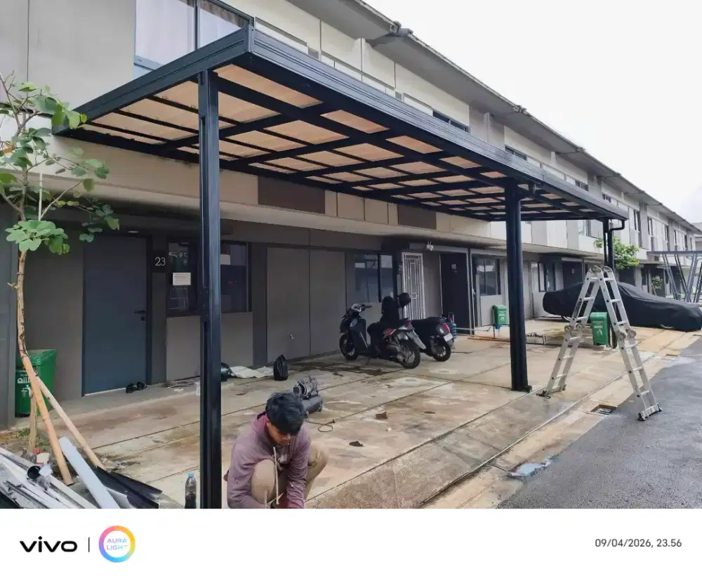 Kanopi baja ringan dan garasi