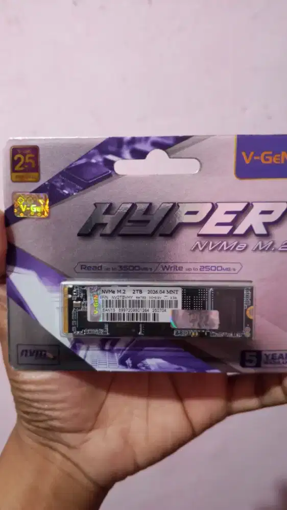 SSD nvme 2tb gen 3 V-Gen hyper new garansi 5thn