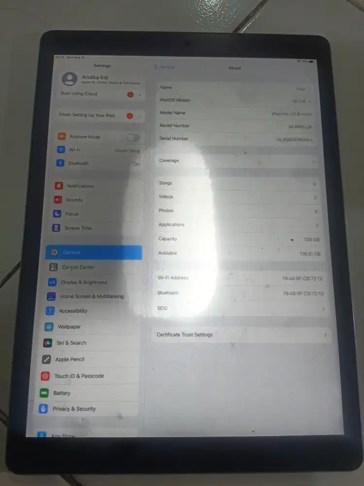 Ipad pro gen 1 wifi 128gb
