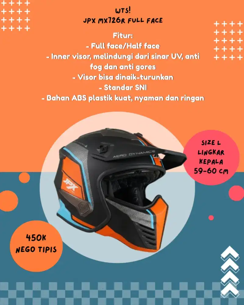 Jual Helm JPX ABS Full Face Half face