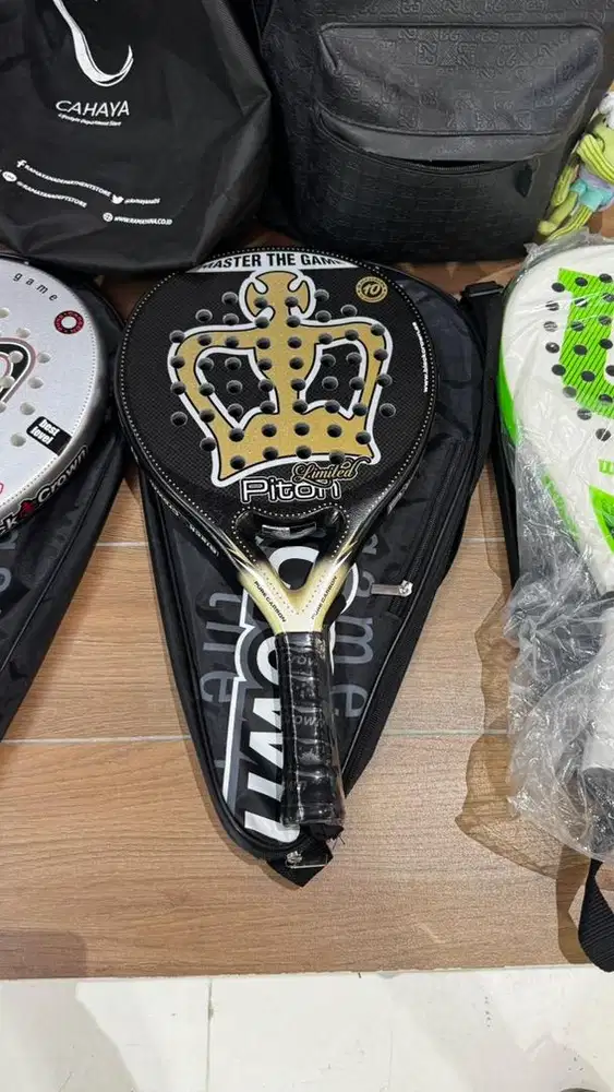 Jual rugi Raket padel black crown piton new
