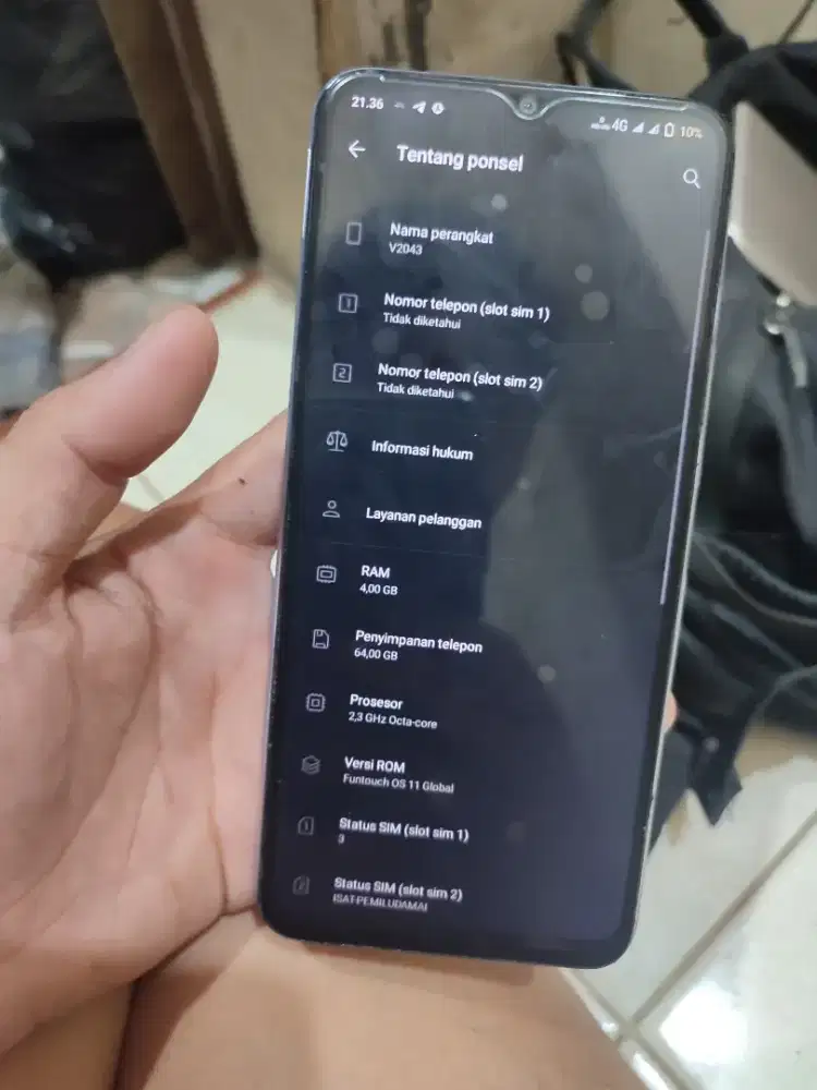 jual vivo y20 4/64 hp aja nego