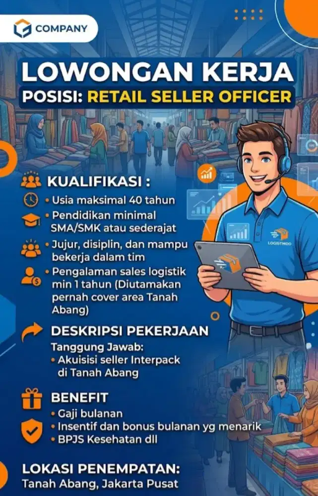 LOWONGAN KERJA RETAIL SELLER OFFICER