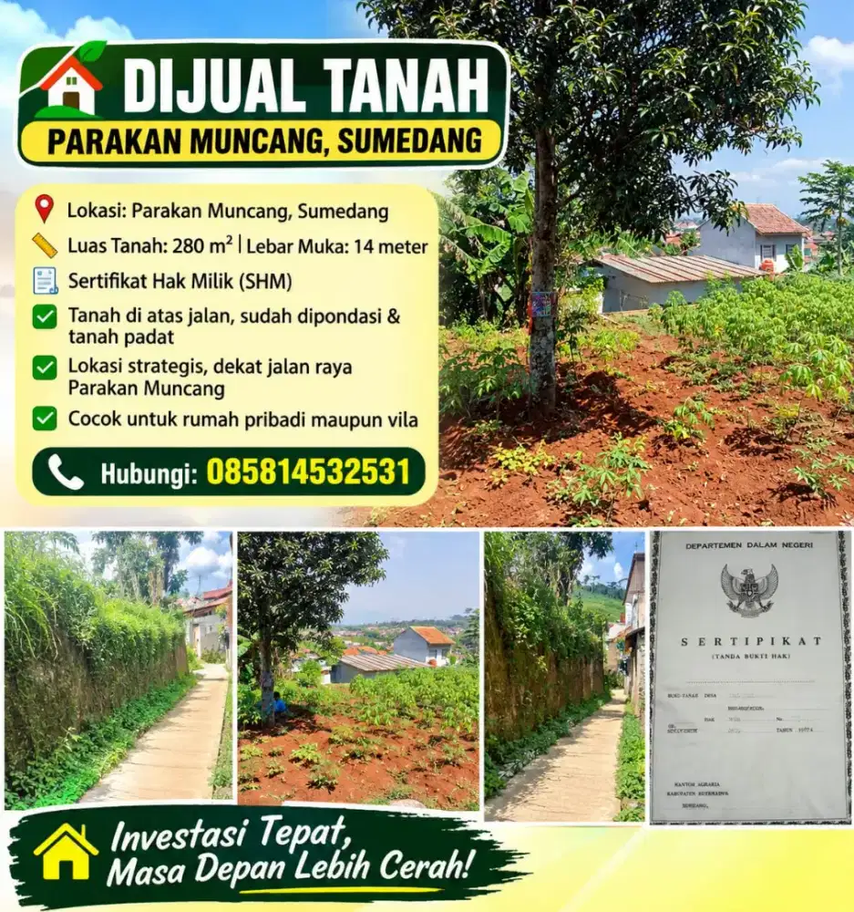 Jual tanah lokasi di parakan muncang Sumedang