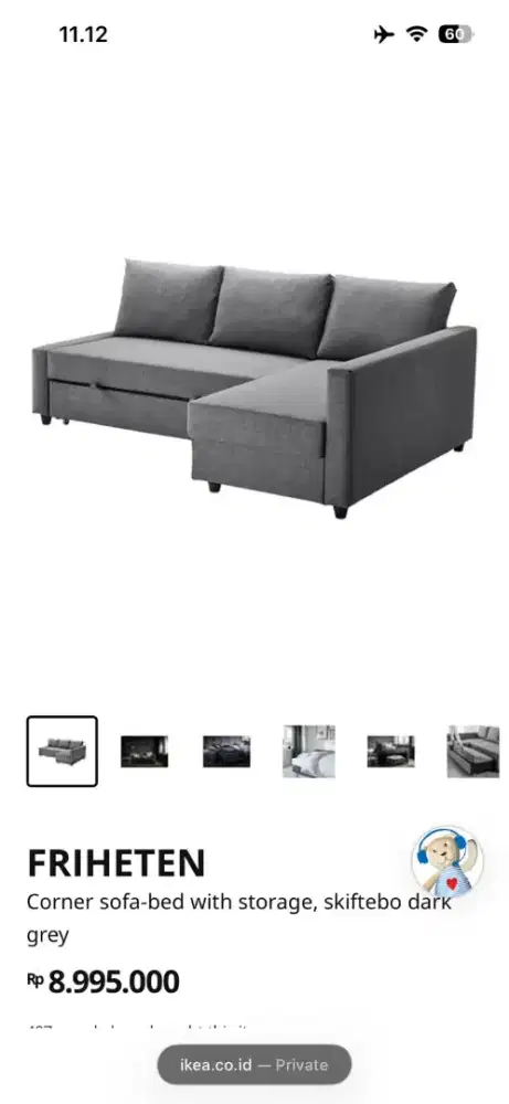 Sofa-bed with storage IKEA