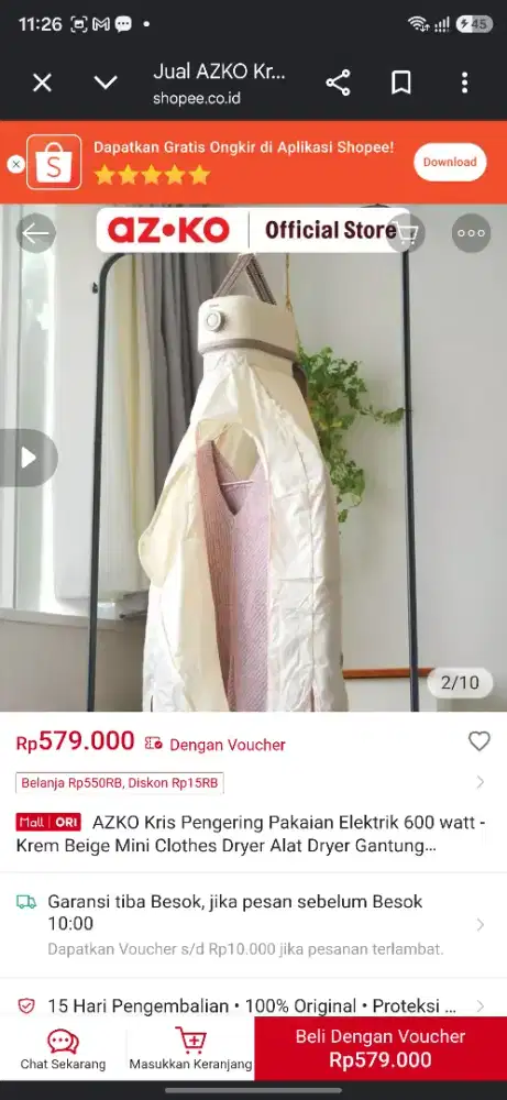 Pengering pakaian portable merek KRIS