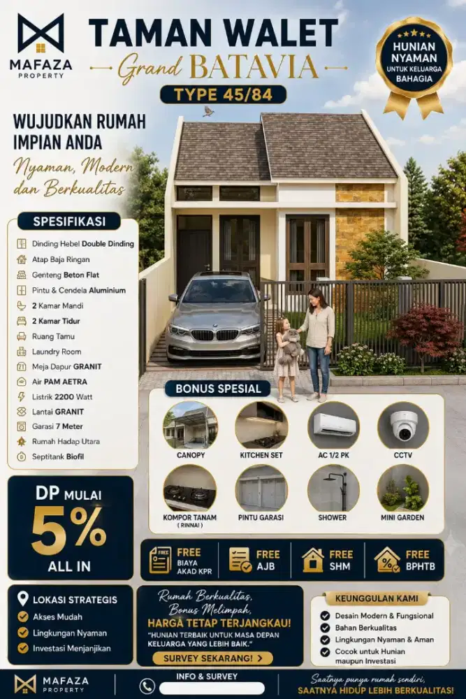 JUAL BU Jalan Utama Grand Batavia TAMAN WALET