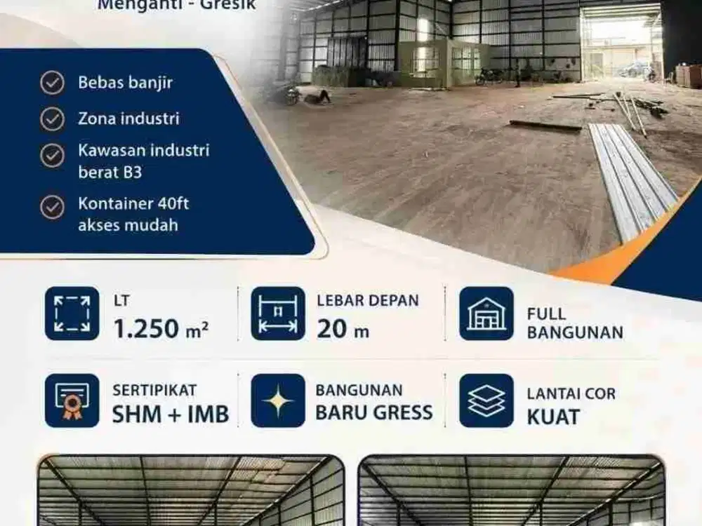 DI JUAL GUDANG SIAP PAKAI DI KAWASAN INDUSTRI BERAT B3

 Jl. Kepatihan Industri,Menganti - Gresik