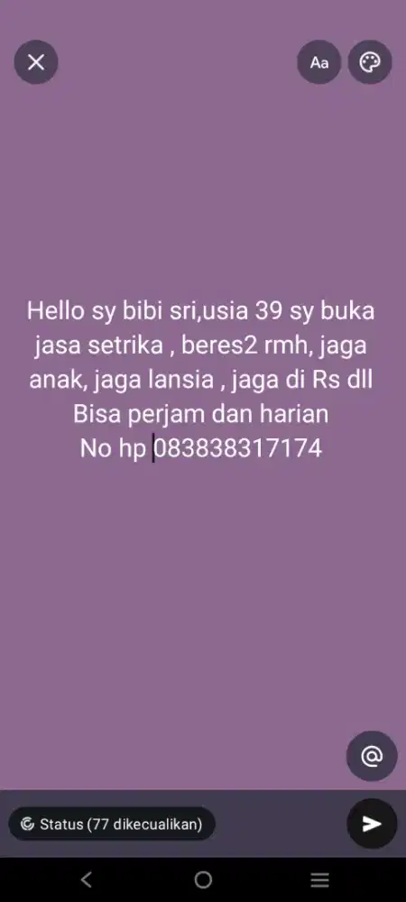Jasa beres2 rmh ,cuci setrika,,dan lainnya