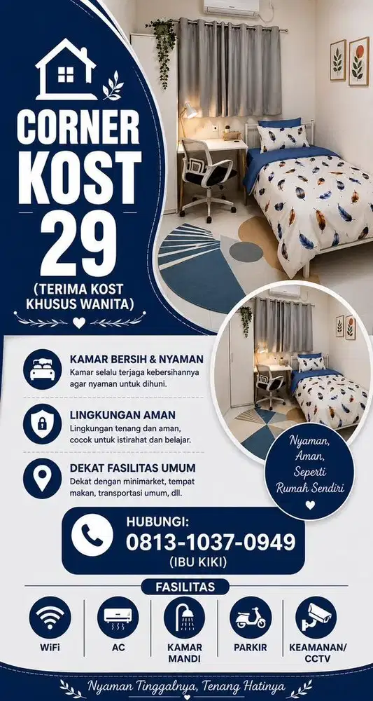 Corner Kost 29 ( kost khusus wanita )