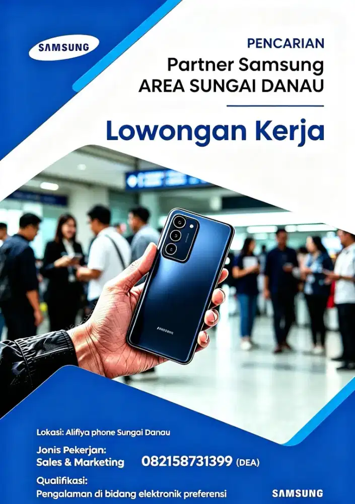 LOWONGAN KERJA PROMOTOR SAMSUNG NIAT KERJA  AREA PAGATAN DAN SUDAN