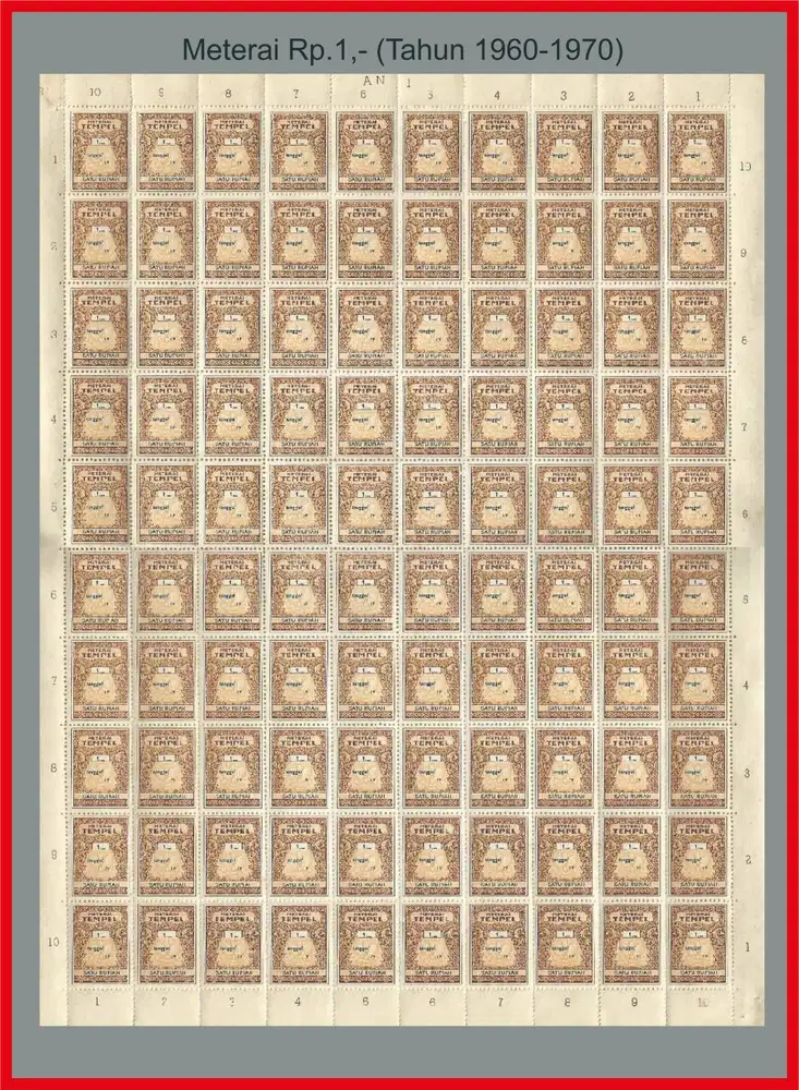 Meterai SATU Rp thn.1960-1970