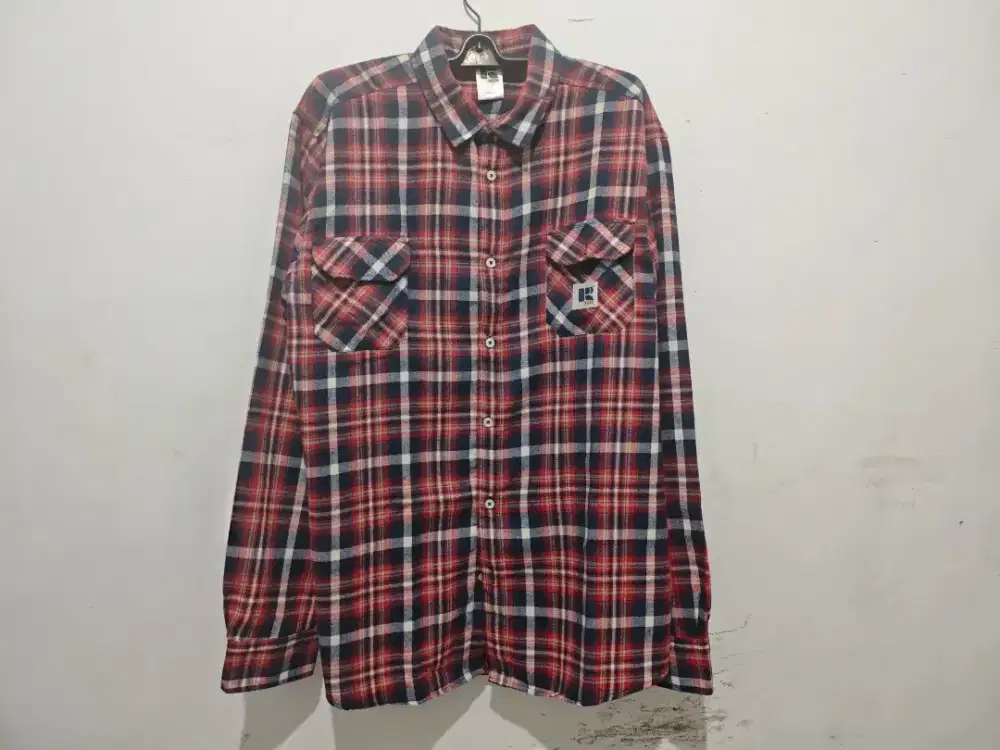 Flanel Russ Original Size XXL Flannel Russ Murah Baju Distro Hem Murah