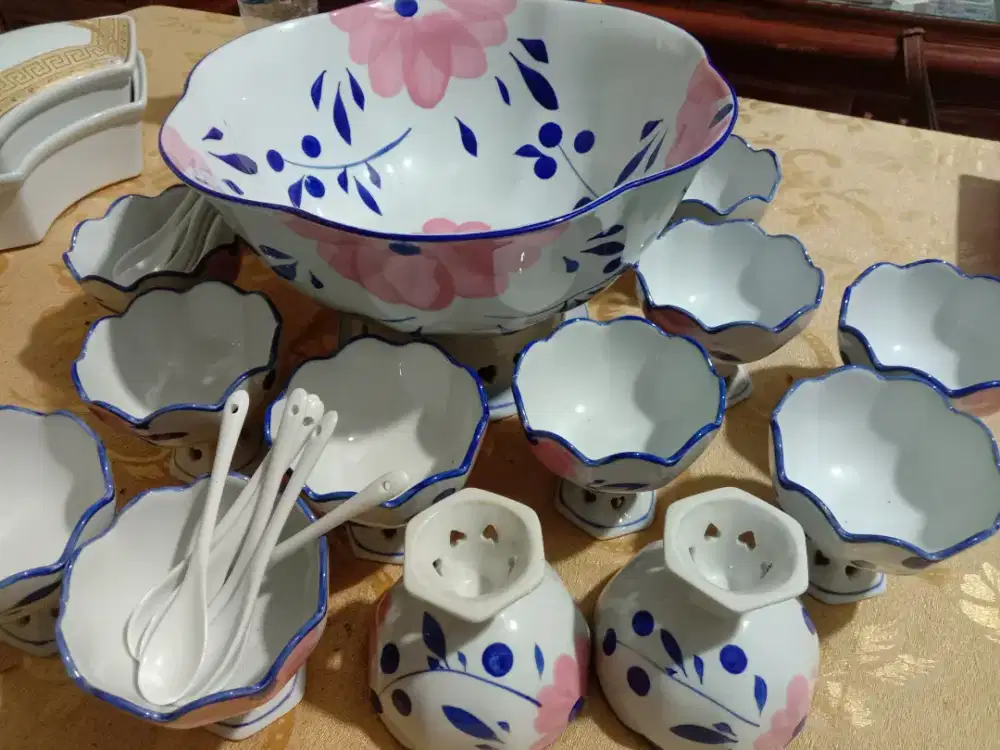 Set es buah keramik vintage