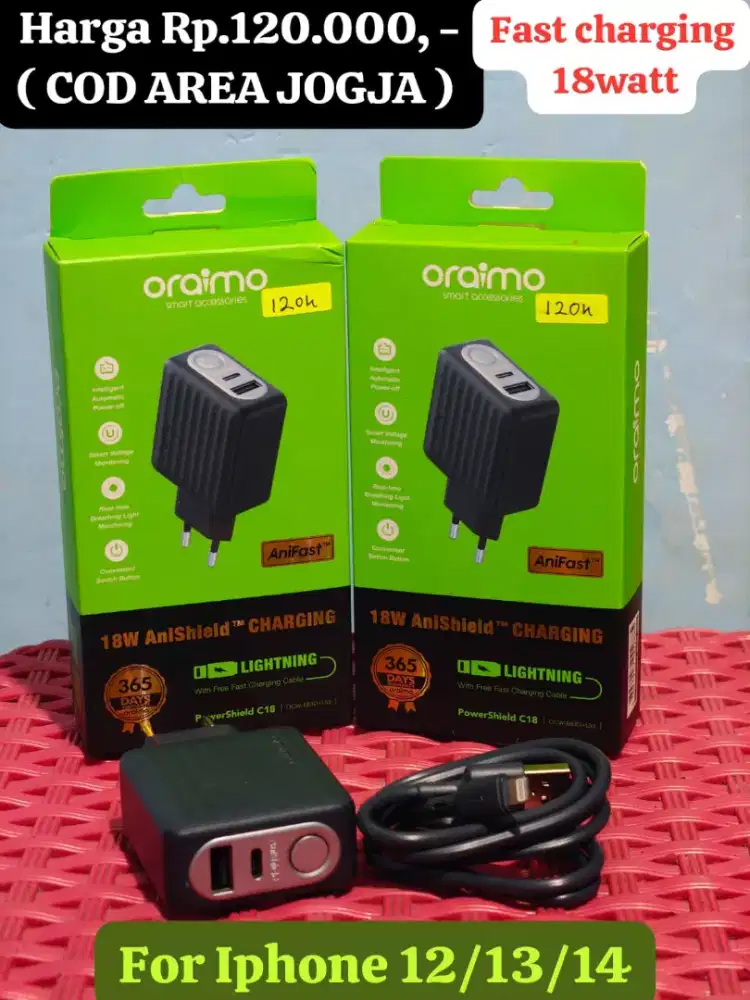 Charger Iphone 12/13/14 ( Oraimo 18W Fast Charging l