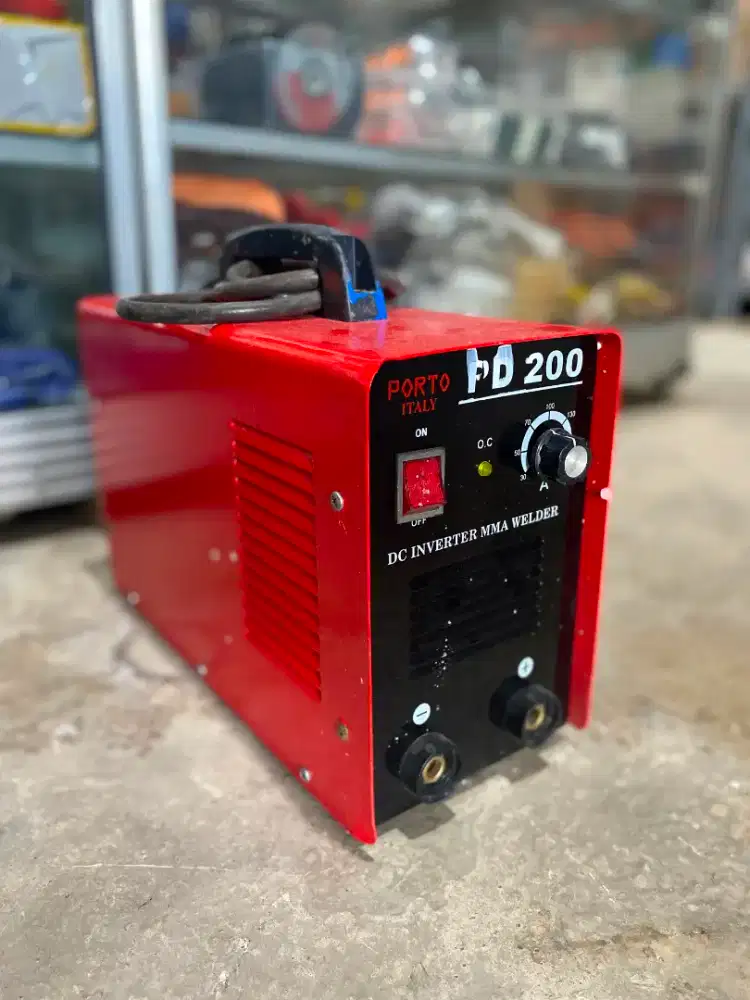 MESIN LAS BEKAS MMA 200A PORTO ITALY SECOND 1 PHASE LISTRIK IGBT DC